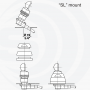 Sirio SDB 702 CROME SL - Antenna veicolare 144/430 MHz con galletto