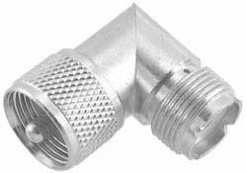 ADATTATORE DA MASCHIO UHF a femmina UHF, a 90 gradi