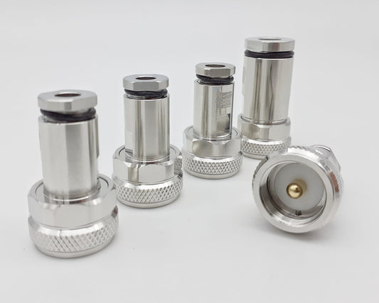 HRS PL6PRO V2 - Connettore PL259 professionale per cavi 6 mm (RG-8 mini, HF-240, RF-240, RF-8, RG-8XX)