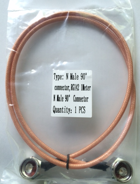Cavo di raccordo coassiale professionale RG-142 connettori N a 90° 1 metro