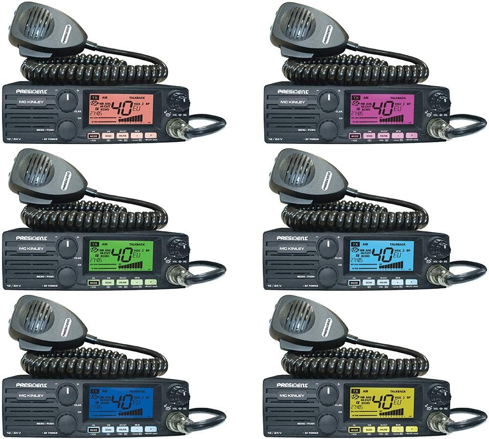 PRESIDENT McKinley - Ricetrasmettitore CB omologato all mode, 12/24 Volts Espandibile 10-11-12 metri