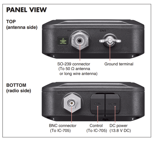 ICOM AH-705 ACCORDATORE D'ANTENNA AUTOMATICO PER ICOM IC-705