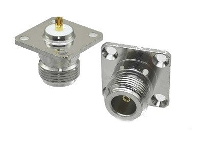 Connettore N femmina con flangia 17.5 × 17.5 mm