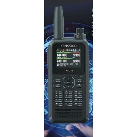 Kenwood TH-D75E Ricetrasmettitore bi-banda ANAL/DSTAR con funzione scanner AM, FM, FM-N, SSB, CW.