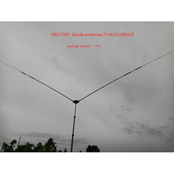 KB2 730V Antenna "cornuta" da base multibanda 7-14-21-28 MHz