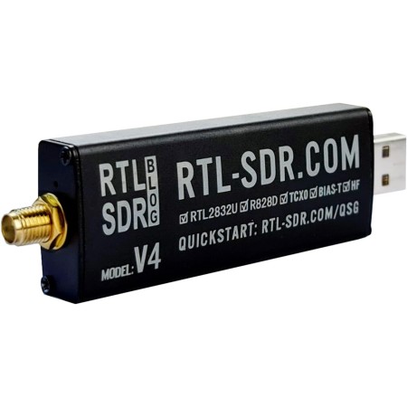 RTL-SDR Blog V4 SDR receiver 0.5-1700 MHz without direct sampling (with UP-converter)