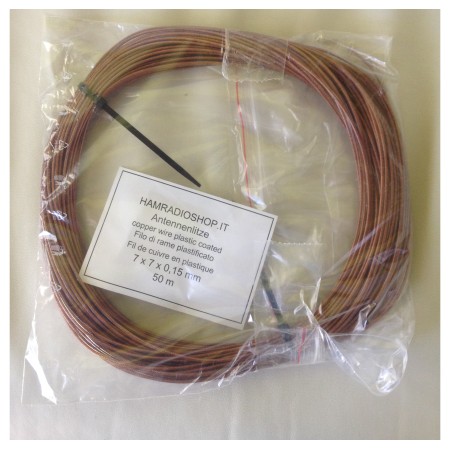 Plasticized copper braid Ã˜ 1.5mm for wire antennas and dipoles 50m coil