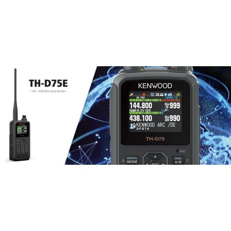 Kenwood TH-D75E Ricetrasmettitore bi-banda ANAL/DSTAR con funzione scanner AM-FM-SSB-CW