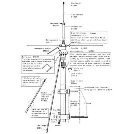 Diamond D-130 DISCONE ANTENNA for reception 25-1300 MHz - 50/144/430/1200 MHZ TX