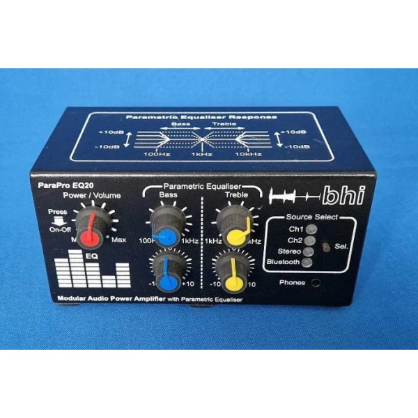 bhi ParaPro EQ20B-DSP Unité de suppression de bruit, 20 W, égalisation paramétrique et Bluetooth