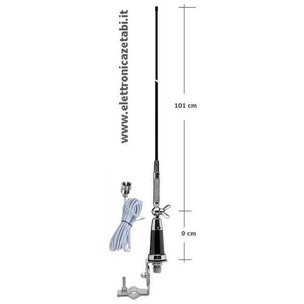 Sirio GL-27 black - Antenna C.B. per caravan con attacco a specchio ASP-1