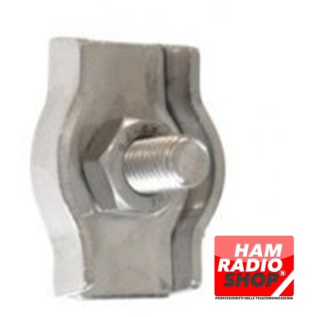 Simplex clamp in stainless steel 8 mm diameter ideal for tie rods and wire antennas