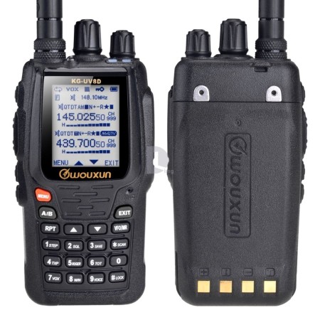 Wouxun KG-UV8DE PLUS MISE À NIVEAU AVEC SCRAMBLER VERS. EXPORTATION 136-174/400-520 MHz MAN. ITALIEN