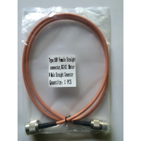 Professional coaxial connection cable RG-142 N male UHF (SO239) female connectors 1 meter