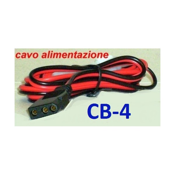 CB-4 - 2-wire 1.40mm2 3-pin power cable for Alan 48/68, Magnum S9 etc.