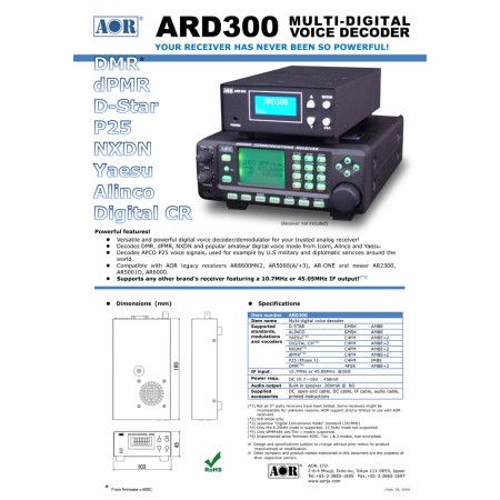 AOR ARD-300 Decoder-Demodulator für digitale Sprachsignale DMR dPMR NXDN und Amateur-Digitalmodi von Icom Alinco