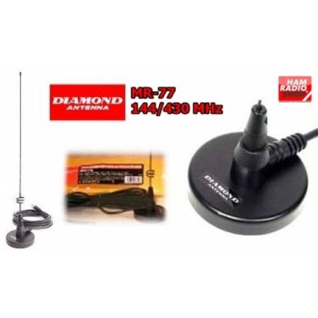 DIAMOND MR-77SJ Antenne magnétique double bande pour véhicule 144-430 MHz SMA Femelle