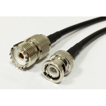 Professionelles RG142-Verbindungskabel von UHF-Buchse auf BNC-Stecker, 1 Meter