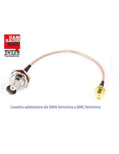 Cavetto adattatore da SMA Femmina a Femmina BNC lunghezza 20 cm RG-316 teflon