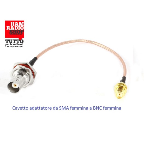 Cavetto adattatore da SMA Femmina a Femmina BNC lunghezza 20 cm RG-316 teflon