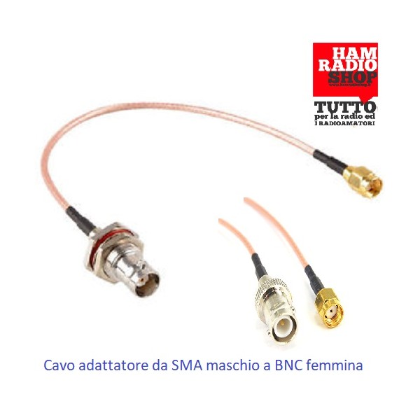 Cavetto adattatore da SMA Maschio a Femmina BNC lunghezza 20 cm RG-316 teflon