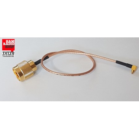 Adapter cable from MCX Male to N Male, 30 cm long. RG-316 teflon