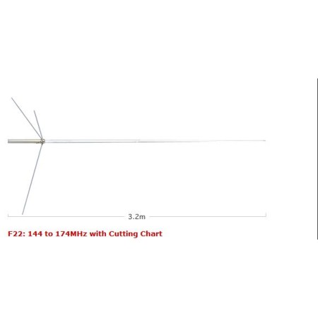 DIAMOND F-22H - UKW-Antenne von 144 bis 174 MHz durch Schneiden einstellbar