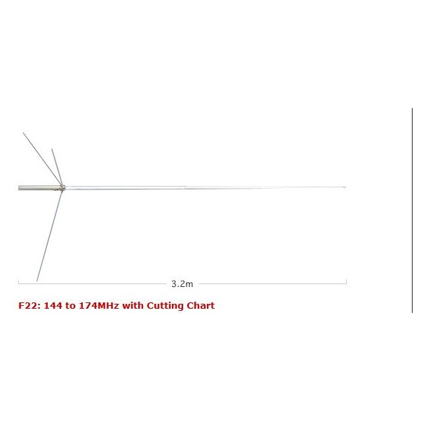 DIAMOND F-22H - Antenna VHF da 144 a 174 MHz tarabile mediante taglio