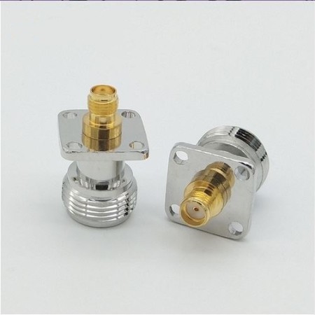 N female to SMA female panel flange