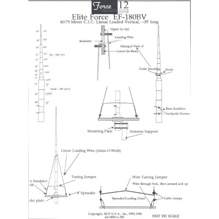 EF-180BV JK Force12 - Vertical antenna for the 75-80 meter band