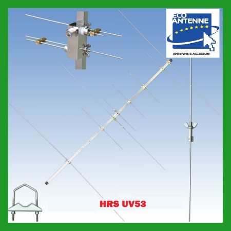 HRS- UV53 Direttiva 8 elementi  Bibanda 144/430 MHz