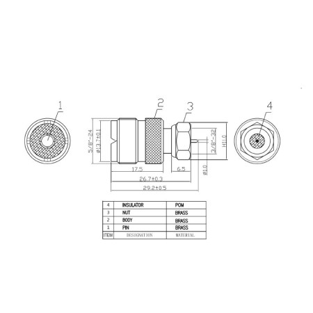 Adattatore da F maschio a SO239 UHF PL femmina