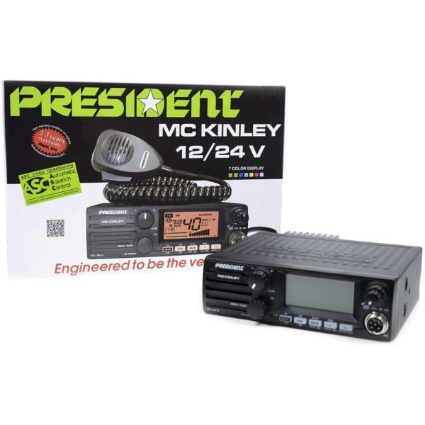 PRESIDENT McKinley – All-Mode-zugelassener CB-Transceiver, 12/24 Volt, erweiterbar auf 10–11–12 Meter