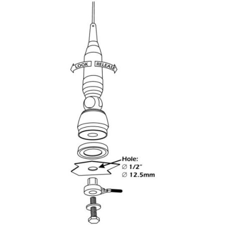 Sirio TURBO 3000 - Antenna veicolare C.B. con RG-58