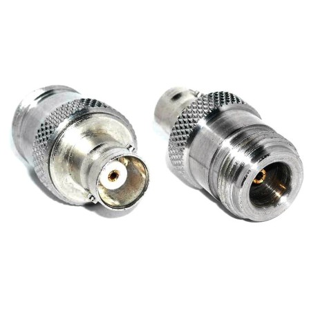 N Female to BNC Female coaxial adapter