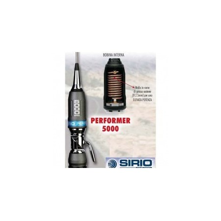 SIRIO PERFORMER 5000 PL - Antenna alte potenze CB completa di base attacco PL