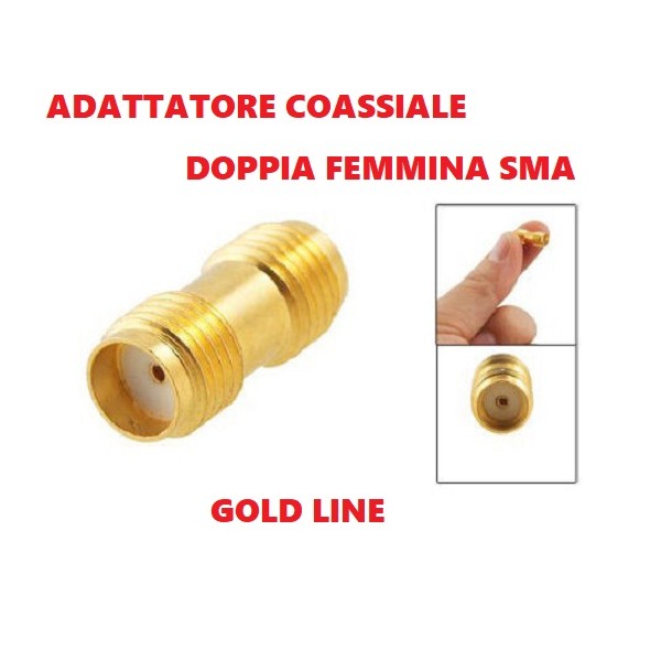 DOUBLE SMA GOLD FEMALE ADAPTER