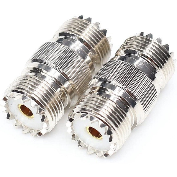 Double female UHF adapter for PL-259 Teflon insulation barrel