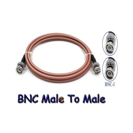 Cable headed with 2 male BNCs, 1 meter RG-142 Teflon