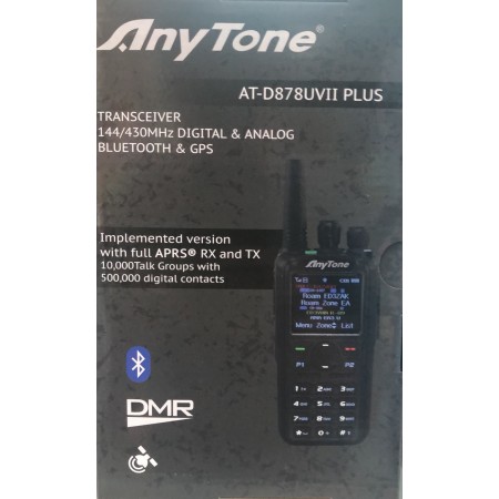 ANYTONE AT-D878UVII PLUS - Portable VHF/UHF Transceiver with APRS and Bluetooth