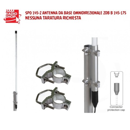 Sirio SPO-145 2M 2,15 dBi Serie – UKW-Tiefantenne 2m-HAM-Basis, Marineband, ORBCOMM M2M, ISM-169MHz