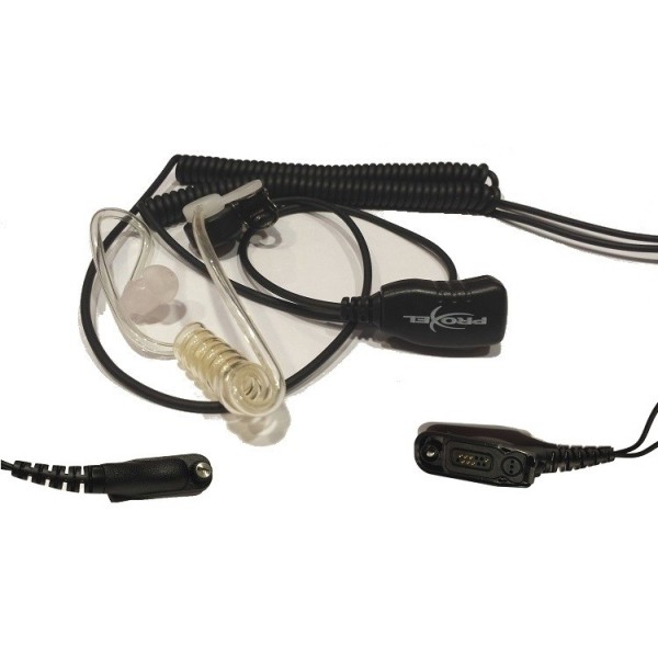 PJD-2003-DMR Micro-Auricolare Spiralato con tubo acustico per Motorola, Yaesu, HYY, Midland