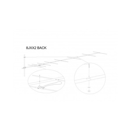 8JXX2 BACK Antenna direttiva 144 Mhz attacco a bandiera