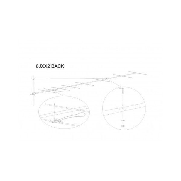 Antenne directive 8JXX2 BACK 144 MHz avec connexion drapeau