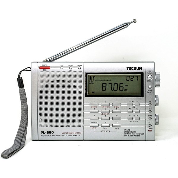 TECSUN PL-660 RÉCEPTEUR PORTABLE TOUS MODES NOIR 1,7-30 MHz + BANDE AÉRIENNE VHF