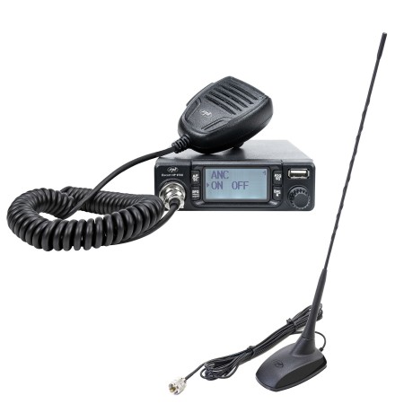 CB PNI Escort HP 9700 USB, ANC, ASQ-Radiosender, 12V/24V Netzteil, Antenne und Zigarettenanzünderbuchse inklusive