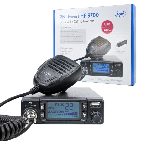 CB PNI Escort HP 9700 USB, ANC, ASQ radio station, 12V / 24V power supply, antenna and cigarette lighter socket included