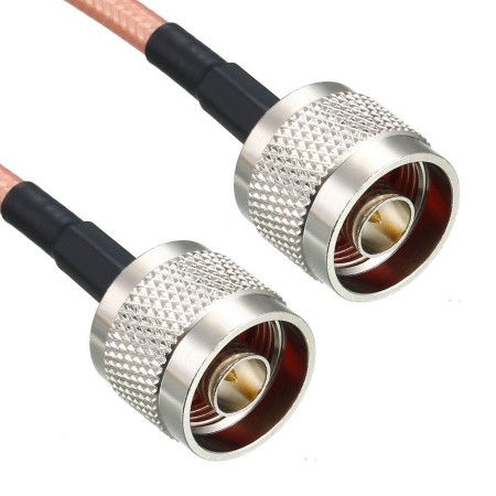 Câble de connexion coaxial professionnel RG-142 avec connecteurs N mâles, 2 mètres