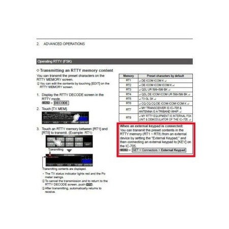 Externe Tastatur mit CW-Taste für Icom IC 705