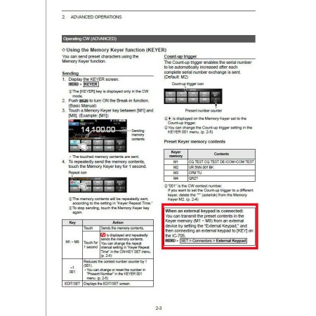 Externe Tastatur mit CW-Taste für Icom IC 705